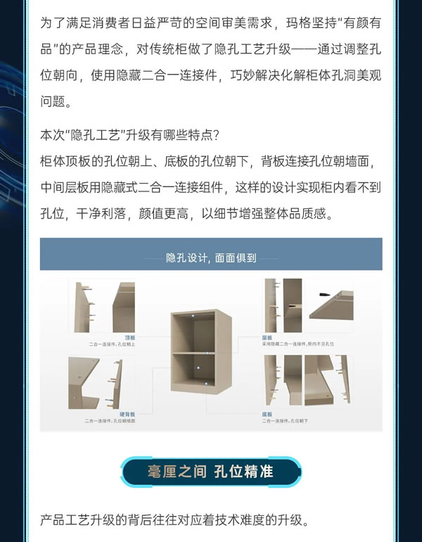 玛格360°精标工艺丨隐孔工艺升级，让定制柜更高端