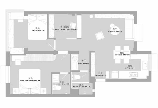 魅派智能全屋定制 | 【案例赏析】60m² 打造三室两厅两卫，将空间打造到极致！